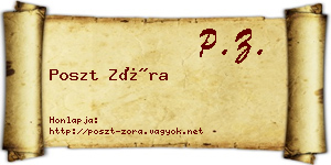 Poszt Zóra névjegykártya